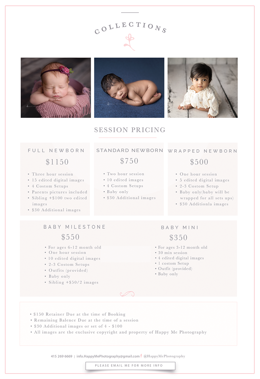newborn photography pricing